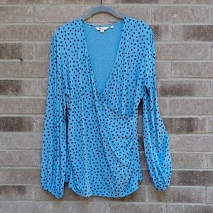 Boden Elodie Blue Polka Dot Blouse